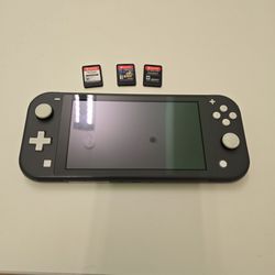 Nintendo Switch Lite Grey With 3 Games 