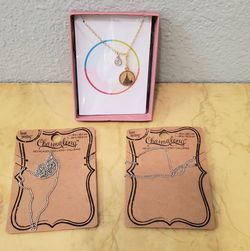 Lds yw medallion and 2 charm necklaces