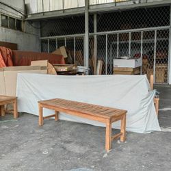 New Solid Teak Outdoor Backless Bench