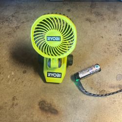RYOBI USB Clamp Fan Kit with 2.0 Ah USB Lithium Battery and Charging Cable