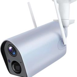 Battery Powered Outdoor Security Camera, Wireless Home Security Camera WiFi Camera Surveillance Camera 10400mAh Rechargeable Solar Power 1080P Night V