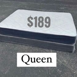 NEW QUEEN SIZE MATTRESS AND BOX SPRING - 2PC 