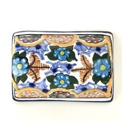 Signed Talavera Zepeda Puebla Mexico Handmade Lidded Trinket Box Rustic