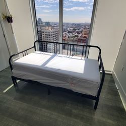Black Metal Daybed Frame with Mattresses