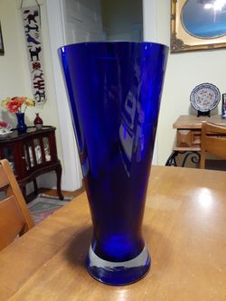 Cobalt blue crystal vase Murano candle holder and other glass vase and beautiful home decor