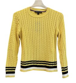 NWT Tommy Hilfiger Women's Cotton Cable Knit Crewneck Sweater – Size S 