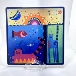 Million & Louis Vintage Folk Cats Decorative Plate By Cilia Munnik