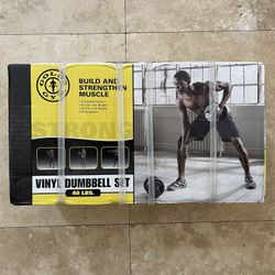 Gold's Gym 40 Pound LB Vinyl Cement Dumbbell Weight Set