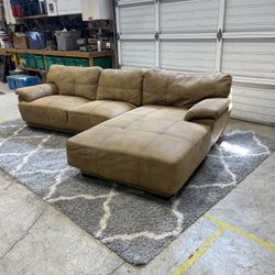 Large Tan Sectional Couch – Super Comfortable!