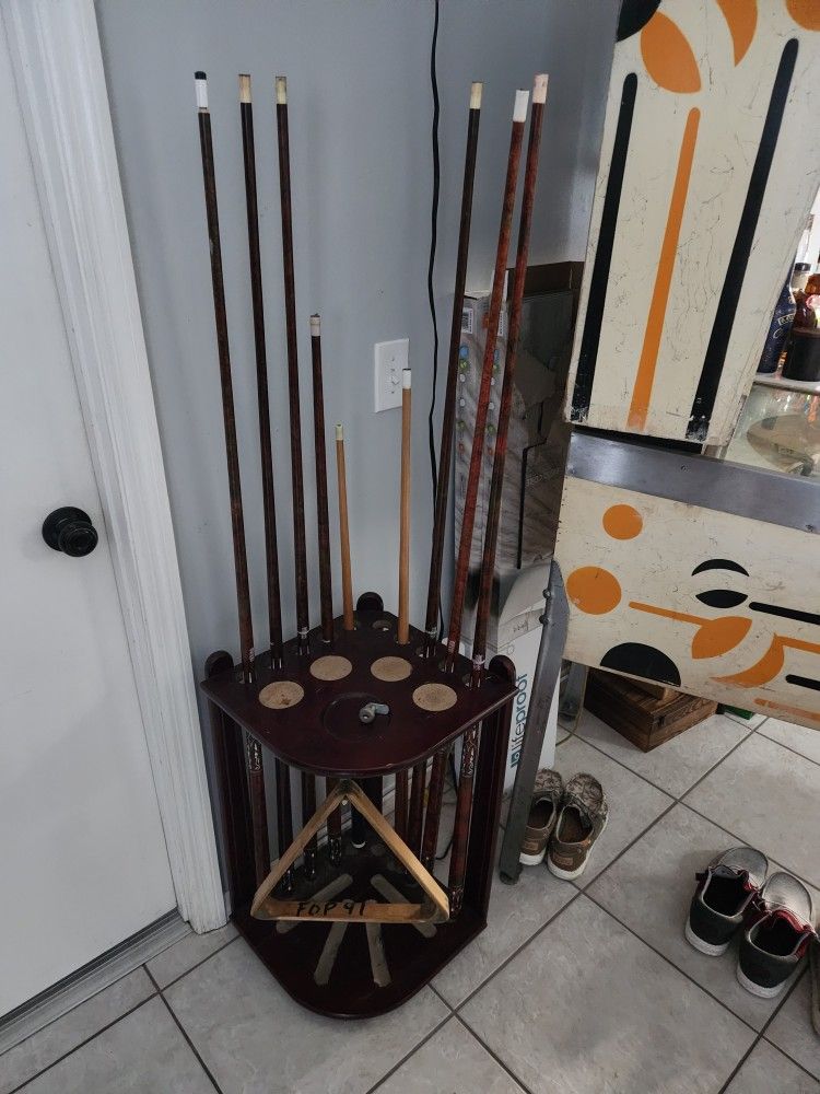 Cue Holder & Sticks