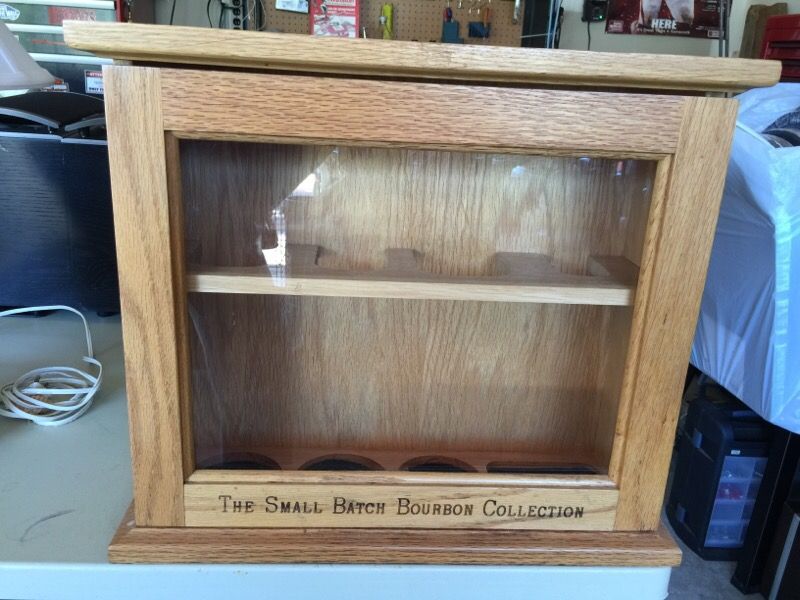 THE SMALL BATCH BOURBON COLLECTION OAK DISPLAY CASE