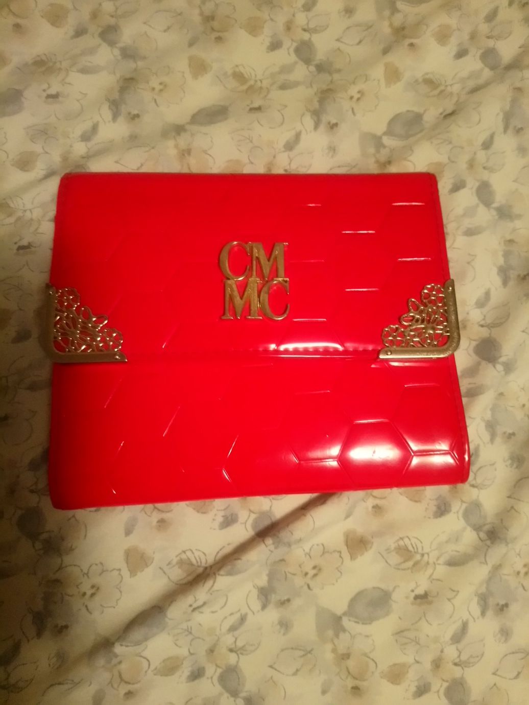 Patent red purse