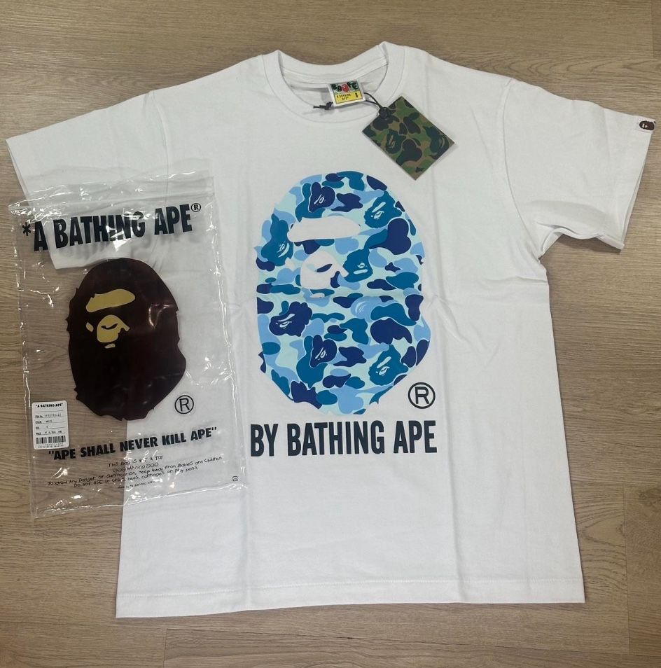 Bape White and Blue Camo Tee shirt