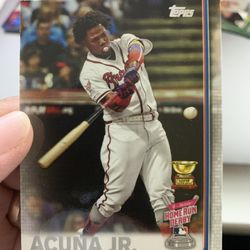 2019 Topps Baseball Home Run Derby Gold Cup Card Ronald Acuna Jr 