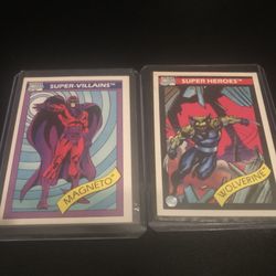 Vintage Marvel tcg comic trading cards Wolverine and Magneto