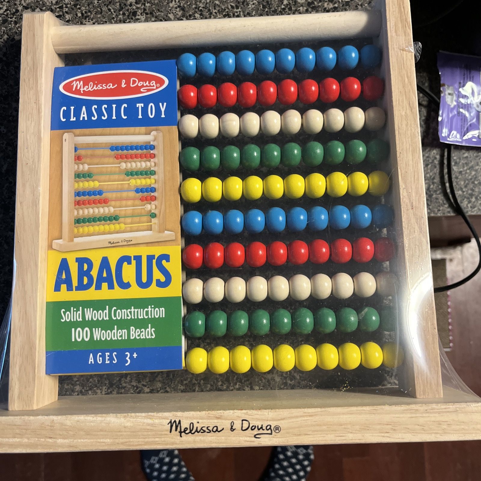 Melissa & Doug Classic Toy Abacus 100 Beads 3+ yrs NEW