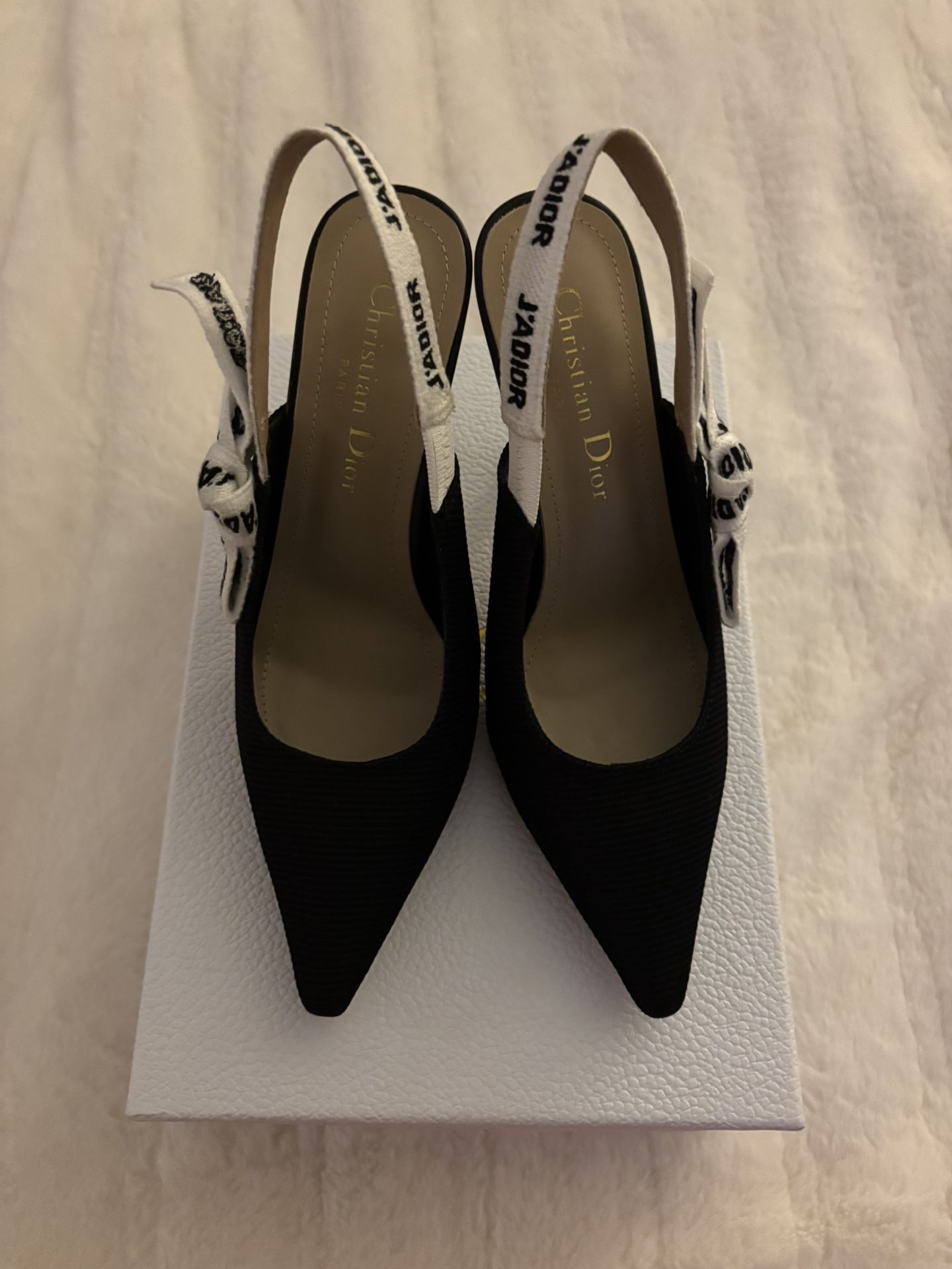 DIOR J’Adior Slingback Pump | Black Technical Fabric | Size 38 D