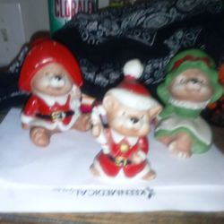 Vintage Homco Christmas Bears With Stamp