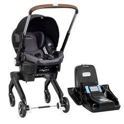 Evenflo Shyft DualRide with Carryall Storage Infant Car Seat and Stroller Combo (Boone Gray)