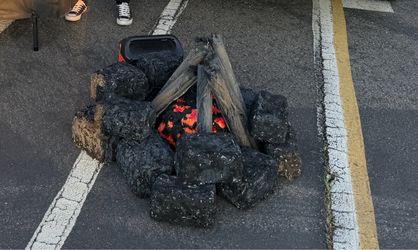 Custom Light Up Campfire Prop Halloween Decoration Fake Fire Logs Glowing Embers