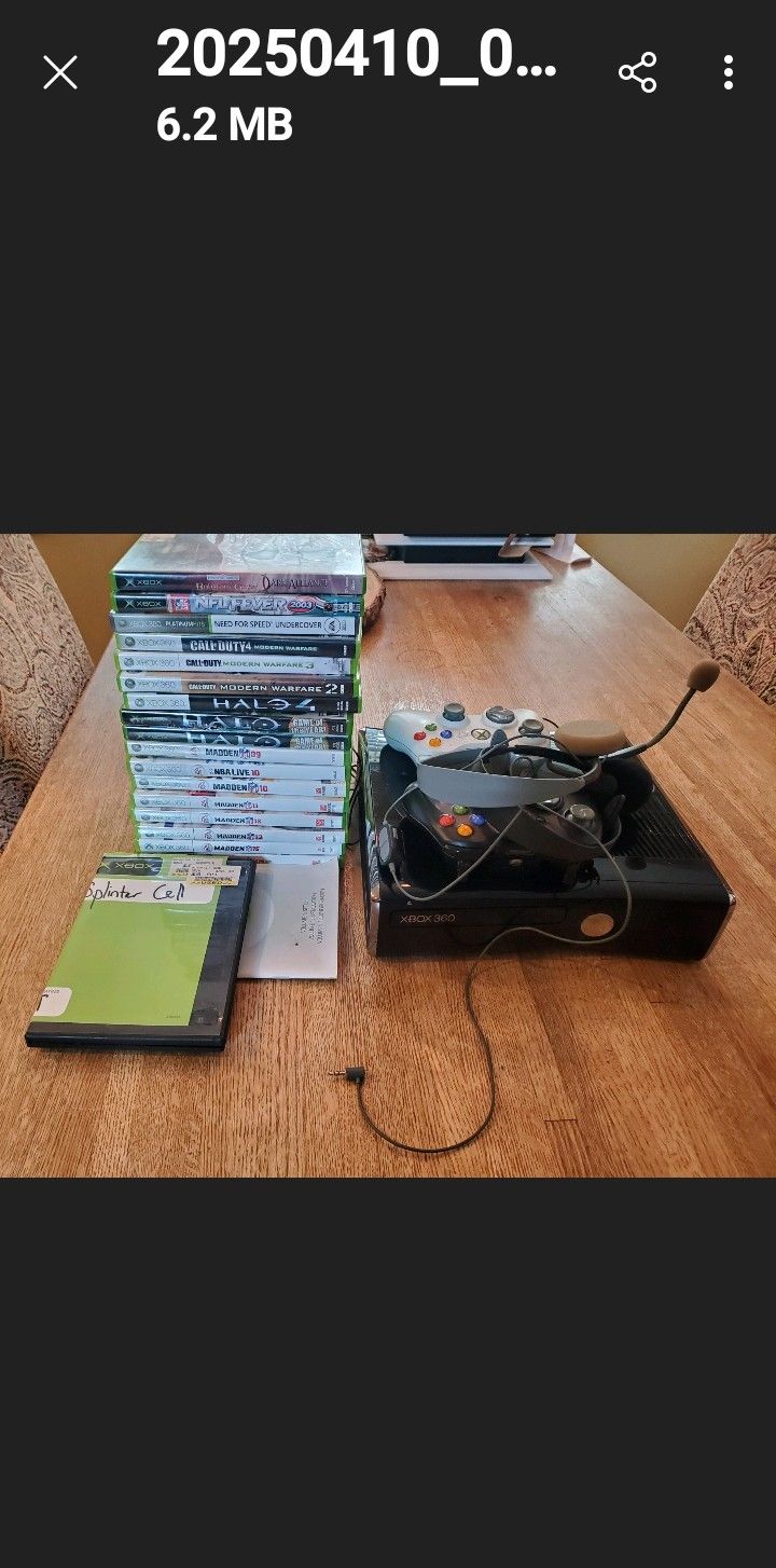 XBOX 360 CONSOLE PLUS ASSORTMENT OF GAMES