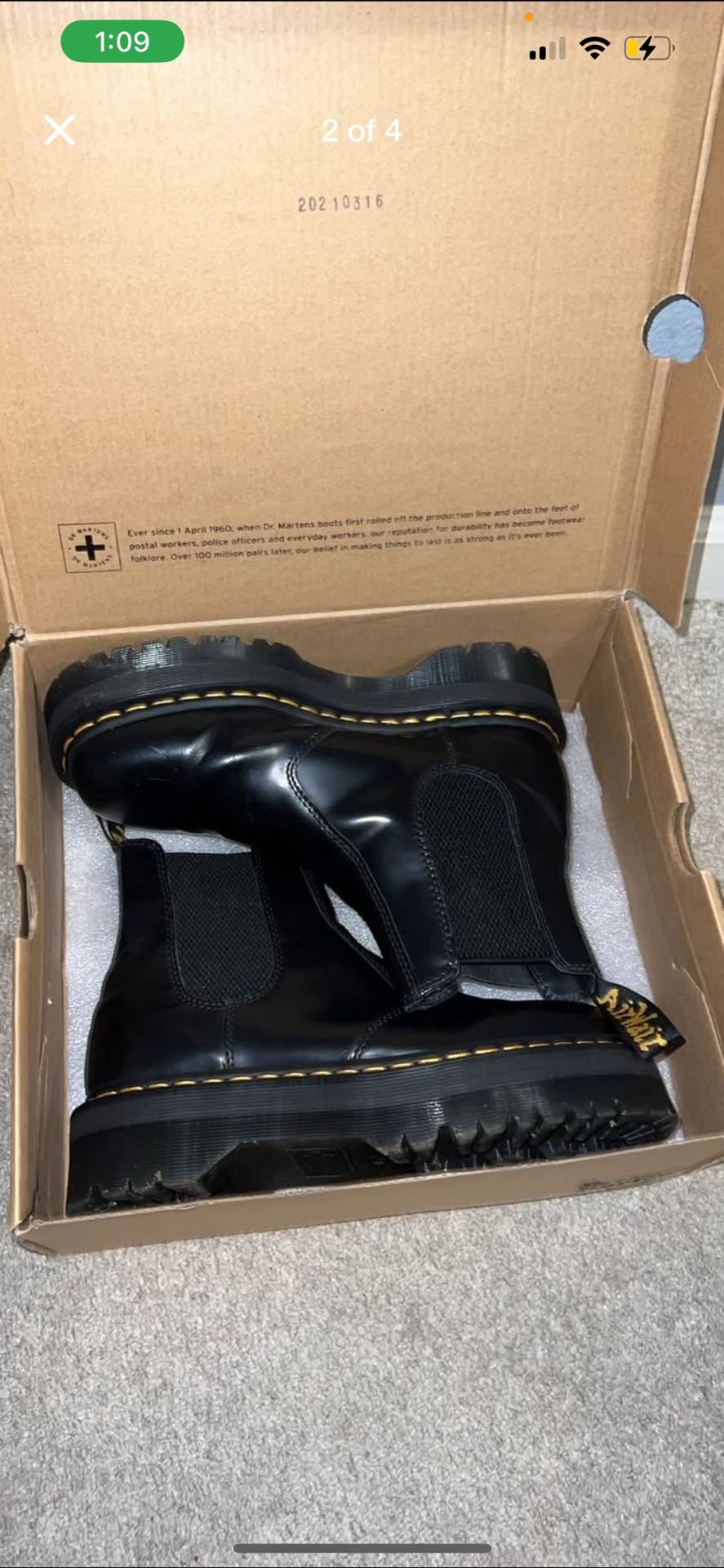 Dr martens 2976 quad smooth leather platform chelsea boots