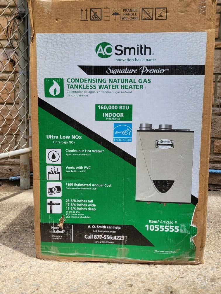 A O Smith Gas Tankless Water Heater Brand New