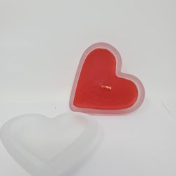 Frosted Red Heart Shaped Candle 