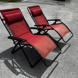 $75 for both! Two Zero Gravity Full Recline Chaise Lounge Sun Chairs! Great working condition! 