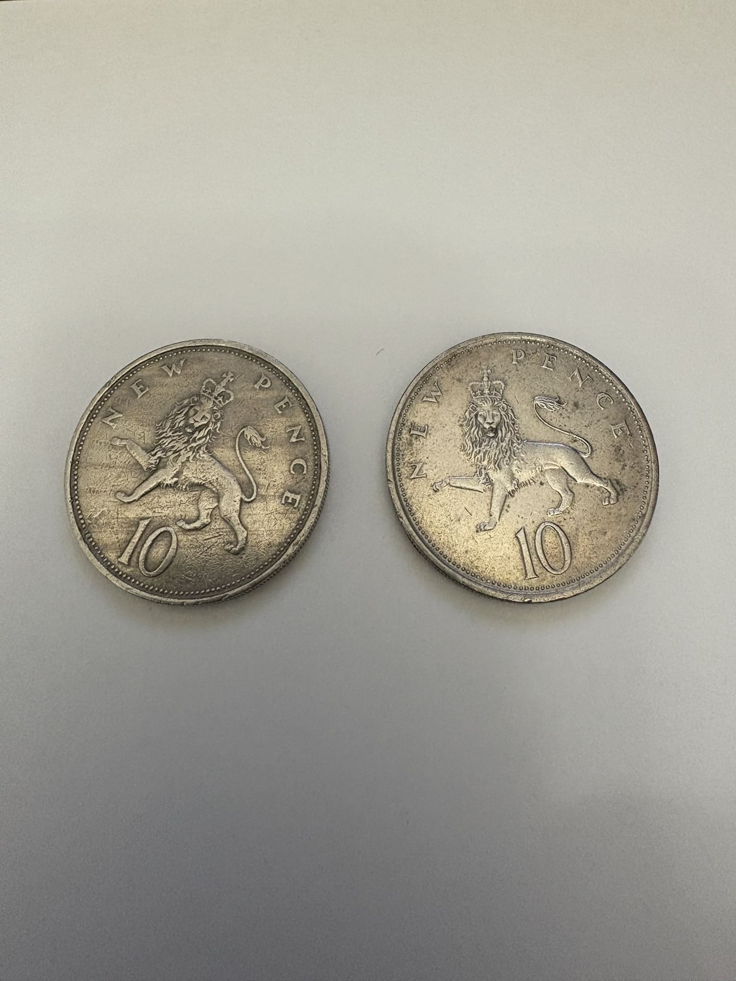 1968 & 1974 10 Pence Coin