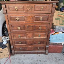 National Furniture Co. Vintage Tall Dresser &  Dresser W/ Mirror