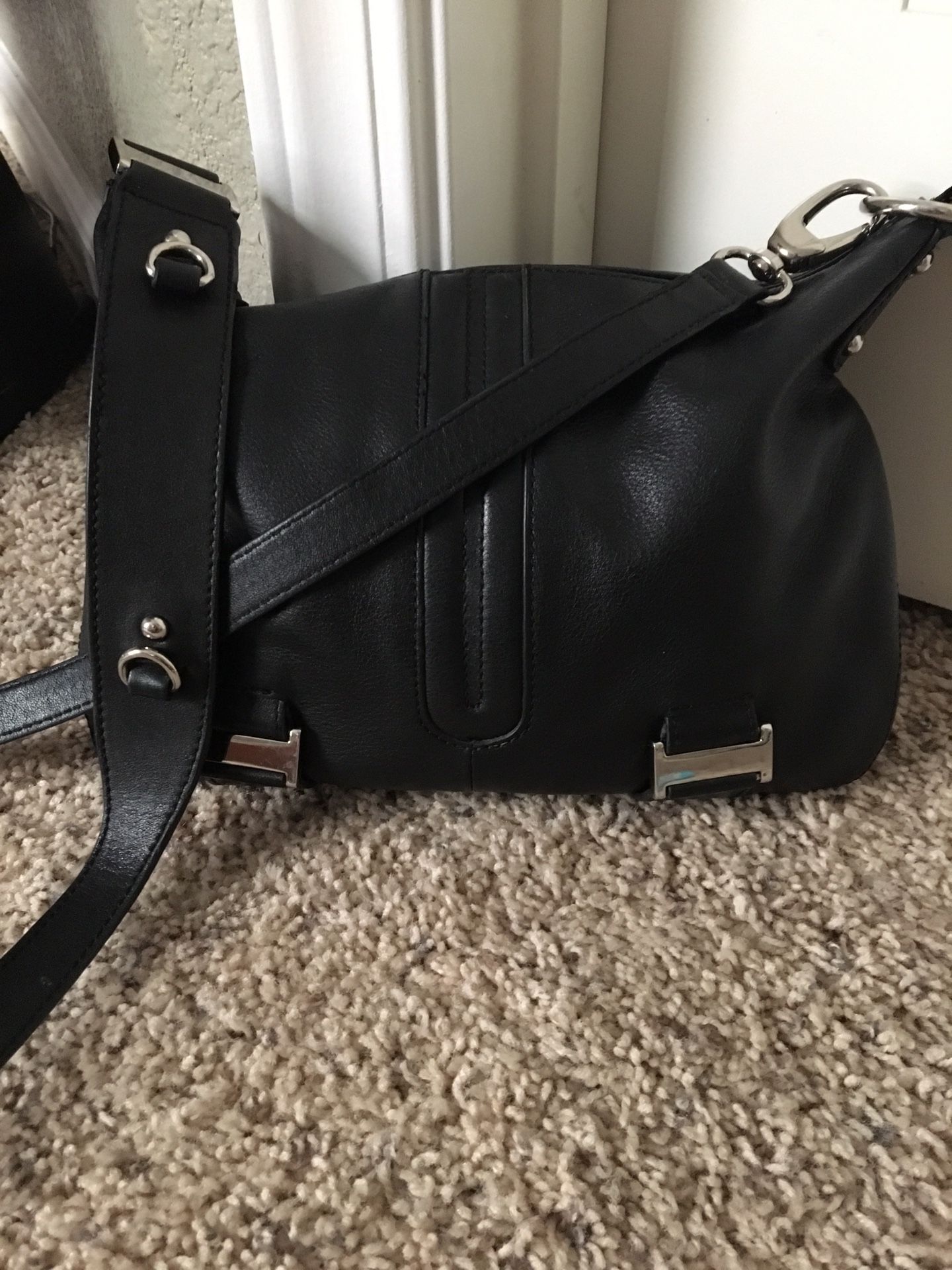 Black leather purse