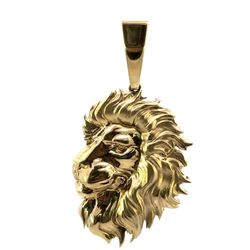Men’s 10k Yellow Gold Lion Head Pendant For Necklace GP3123292