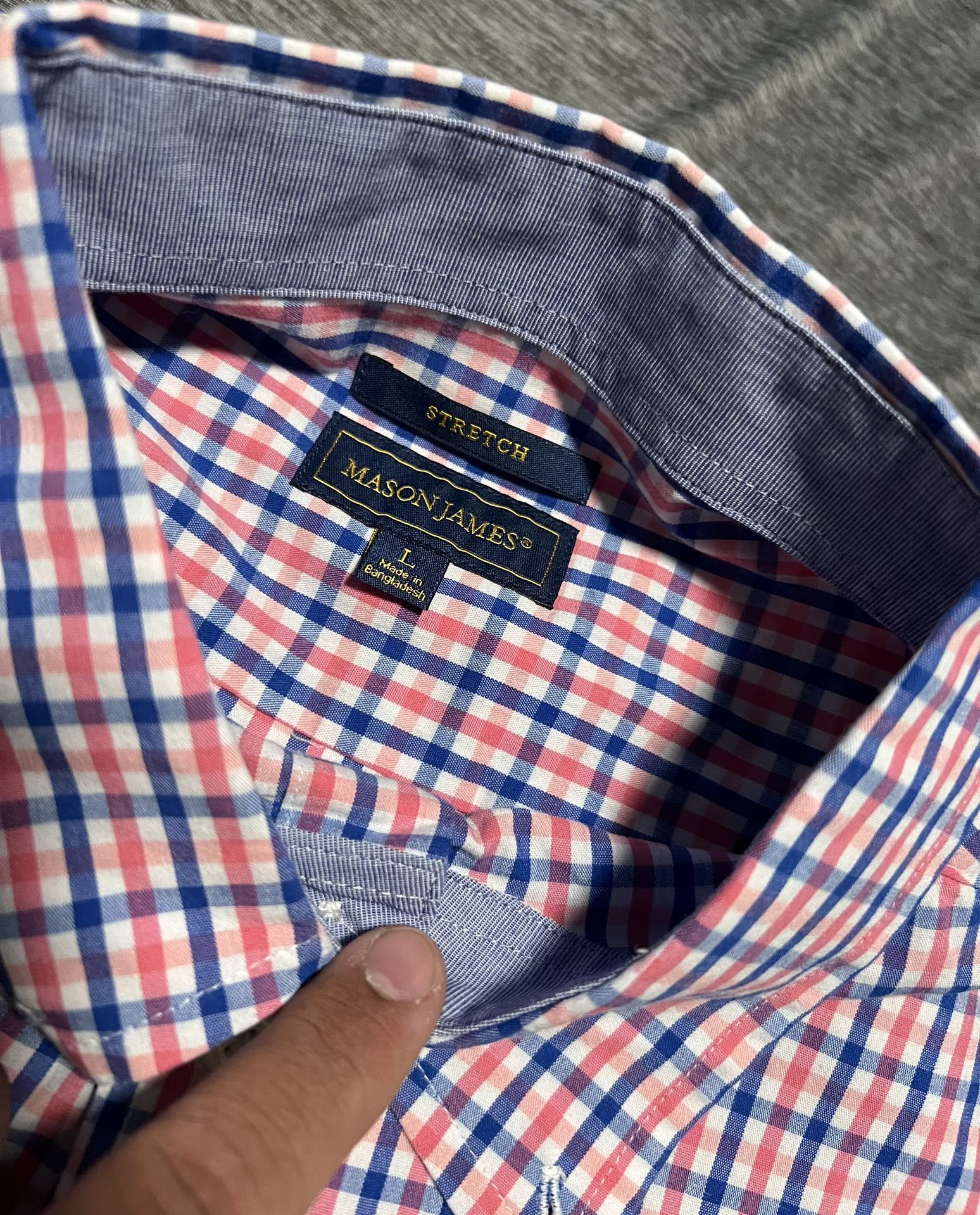 mason james dress shirts Mason James Men's Dress Shirt Size XXL 2XL Purple Long Sleeve Button Up Stretch
