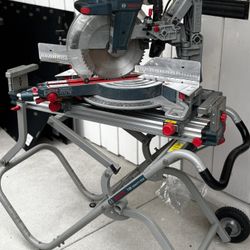 Bosch Power Tools GCM12SD - 15 Amp 12 Inch Corded Dual-Bevel Sliding Glide Miter Saw with 60 Tooth S with Bosch Portable Gravity-Rise Wheeled Miter Sa