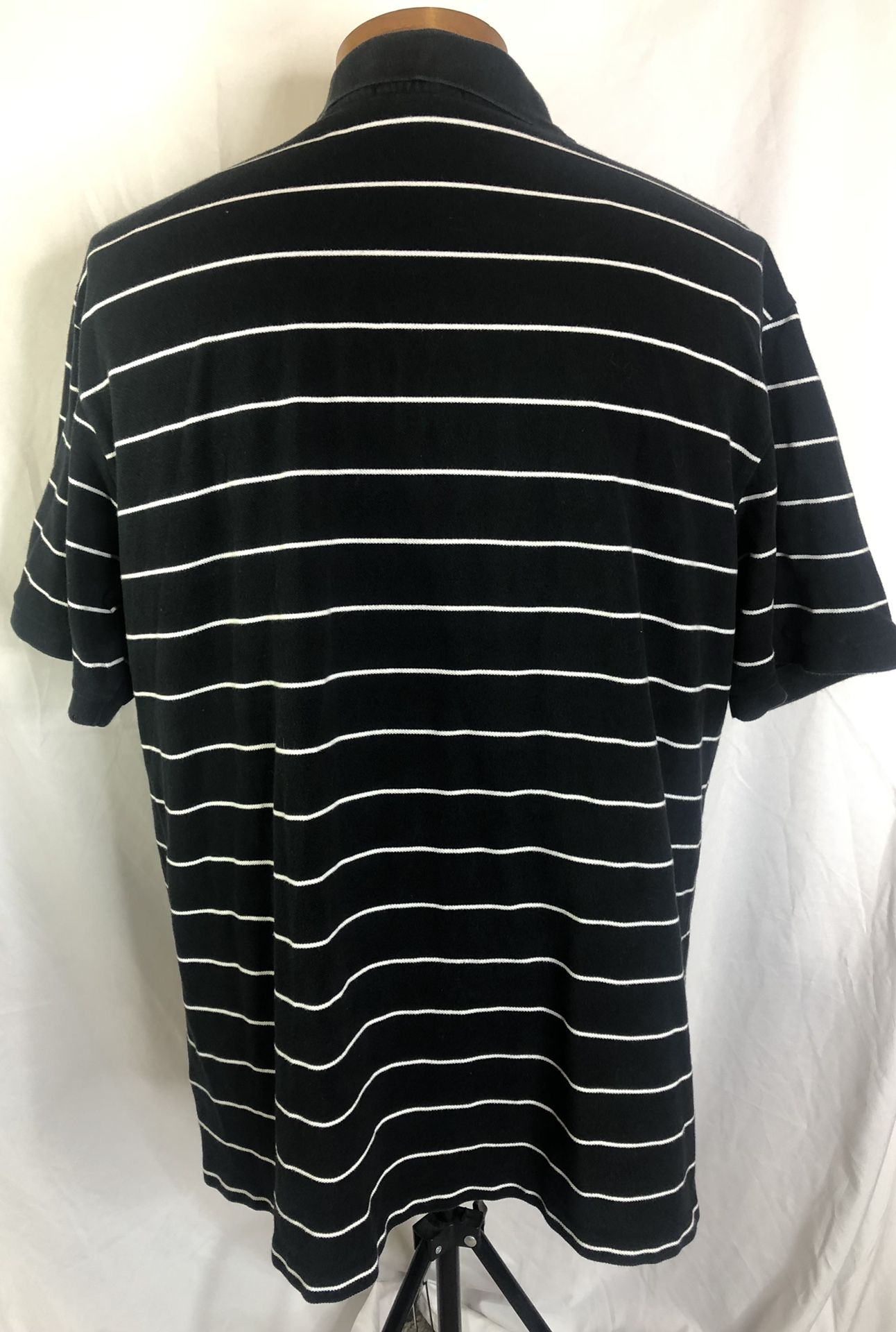 Polo Ralph Lauren Men’s 2XB Mesh Polo Black Striped Shirt Pony