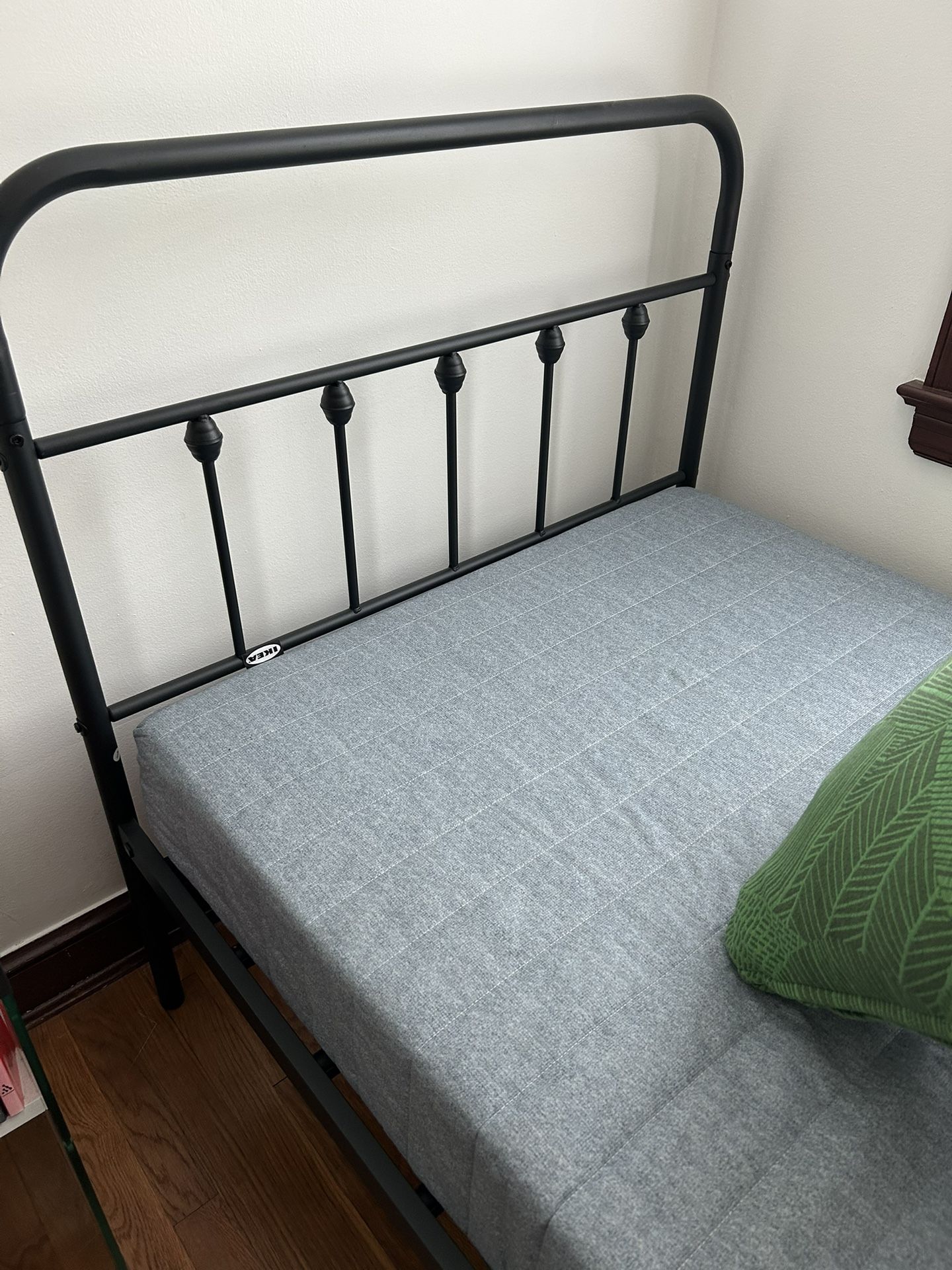 Metal Twin Bed And IKEA Mattresses-Never Used
