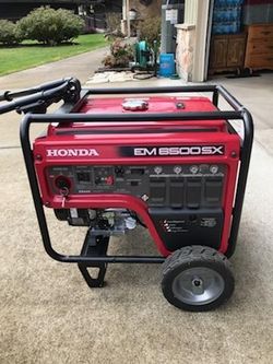 Brand  New, Never Used Honda EM6500SX Generator. Purchased 3/2021 from Pen Feed (have original receipt), but did not receive til 9/2021. Going with wh