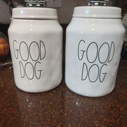 Decorative Doggie Treats Canisters $25.00 See  My Other Offers Must Pick Up  Cash Only And No  Holds 