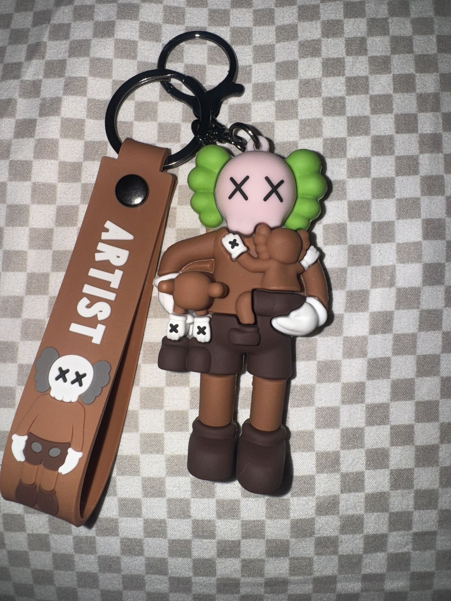 KAWS Keychain With Wrist Strap And Bag Clip