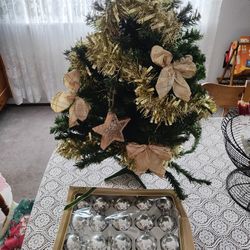 Xmas Tree And Large Box Of Ornaments. Picture Does No Justice