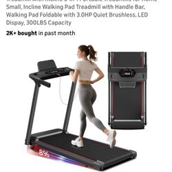 Treadmill with Incline 3-in-1 Portable Treadmills for Home Small, Incline Walking Pad Treadmill with Handle Bar, Walking Pad Foldable with 3.0HP Quiet