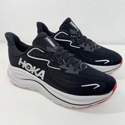 Hoka One One Clifton 10 Men's Running Shoes Size 11 D Black/Silver 1162030-BKSV