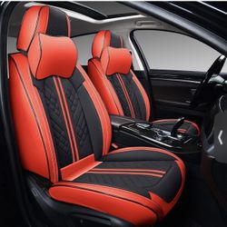 Full Set Car Seat Cover Leather With Free Steering Wheel Cover 