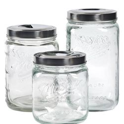 Mason Craft & More Glad Pop-up Jars Set Of 3 Jars / Canisters