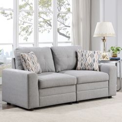 Leisure Space - Oceanside Modular Loveseat (Gray)