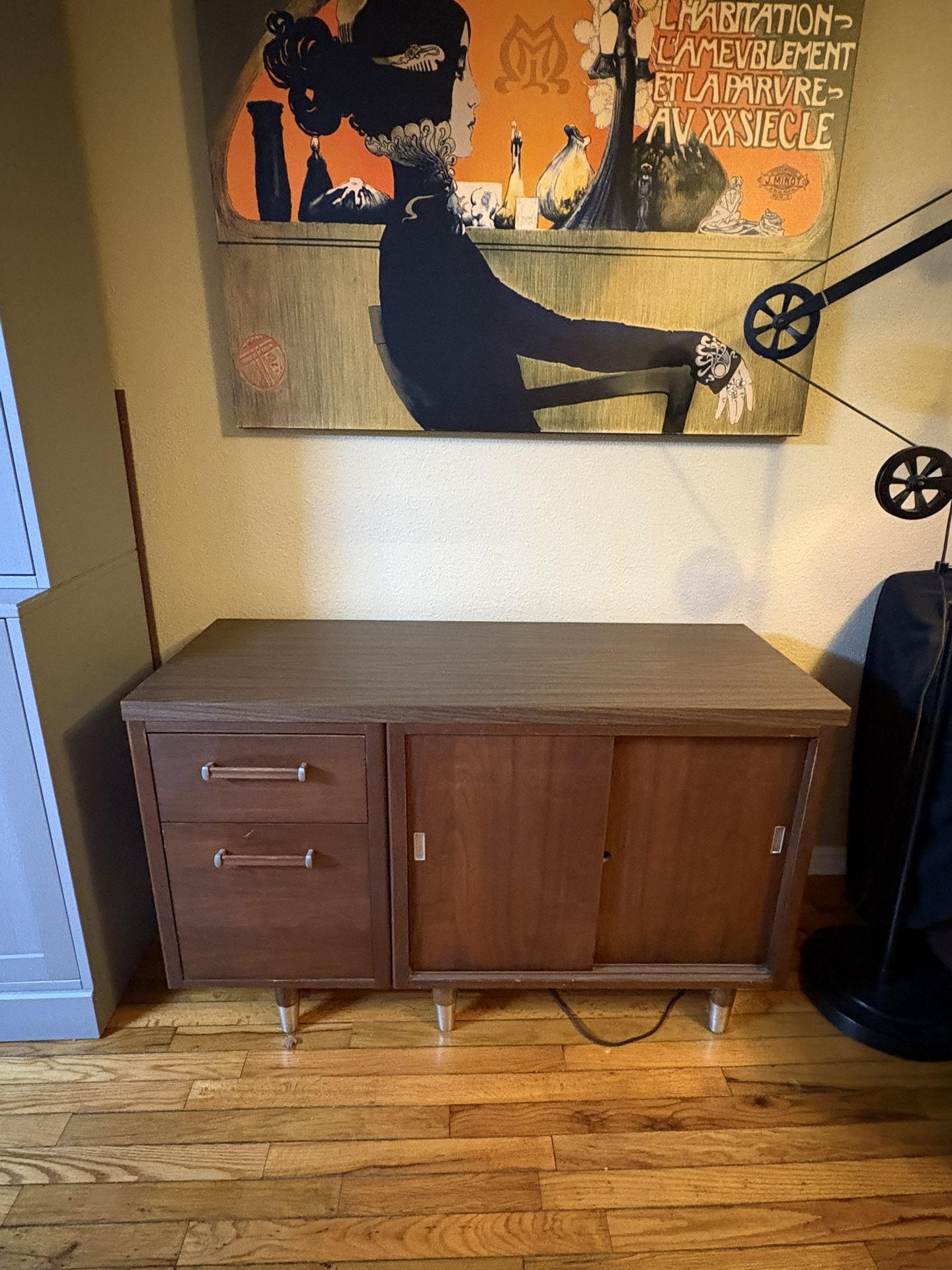MCM Console Table, Record Cabinet