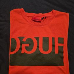 Men's Red Hugo Boss T-shirt Size Medium