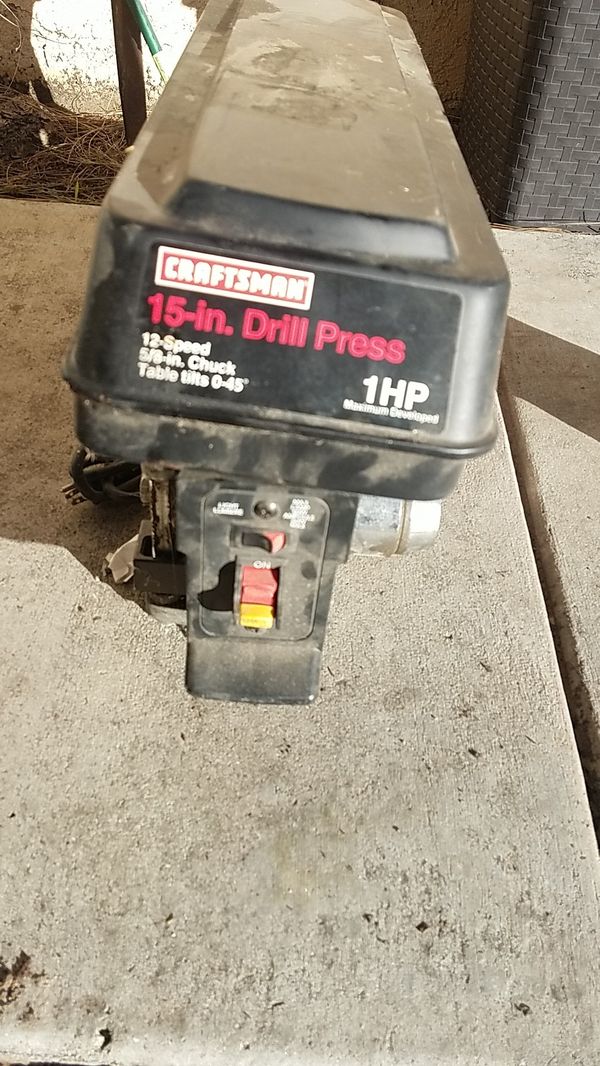 Craftsman 15 inch drill press 1hp 12 speed 5/8 chuck tilts