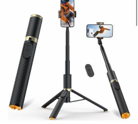Trípode para iPhone, selfie stick con control remoto, trípode estable y duradero para teléfono Soporte portátil para teléfono celular, trípode extensi